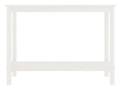 Mesa consola Blanca 110x40x80 cm Madera maciza de pino