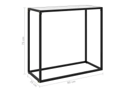 Mesa consola Blanca 80x35x75 cm Cristal templado