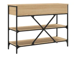 Mesa consola cajones estantes madera de ingeniería roble Sonoma