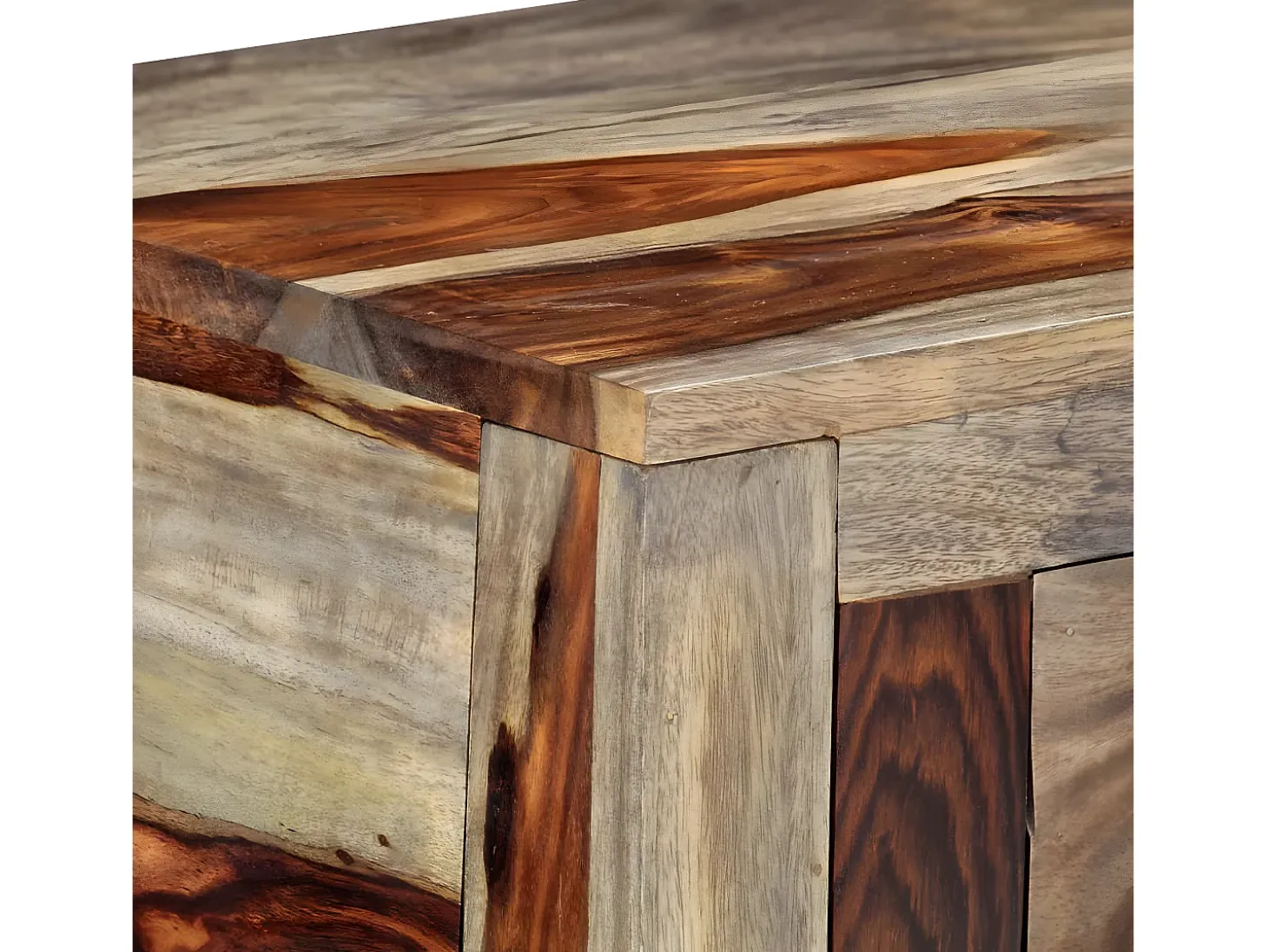 Mesa consola con 3 cajones madera maciza sheesham 120x30x75cm ES864326