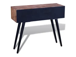 Mesa consola con 3 cajones de madera de teca reciclada ES807113