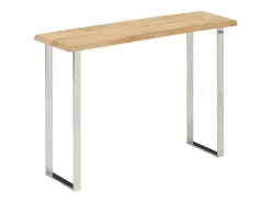 Mesa consola con borde natural madera mango maciza 105x33x76 cm