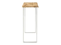 Mesa consola con borde natural madera mango maciza 105x33x76 cm