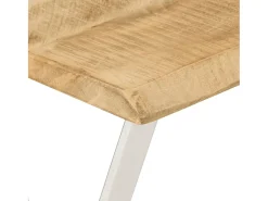 Mesa consola con borde natural madera mango maciza 105x33x76 cm