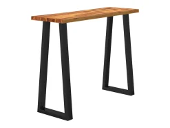 Mesa consola con borde vivo madera maciza acacia 110x35x80 cm