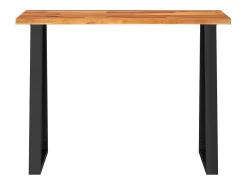 Mesa consola con borde vivo madera maciza acacia 110x35x80 cm ES621578