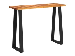 Mesa consola con borde vivo madera maciza acacia 110x35x80 cm ES621578