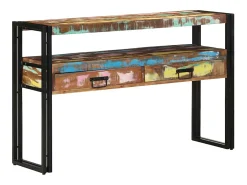 Mesa Consola con cajón 120 x 33 x 75 cm madera maciza reciclada