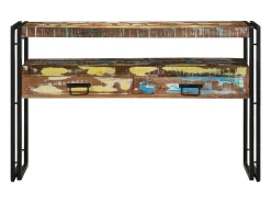 Mesa Consola con cajón 120 x 33 x 75 cm madera maciza reciclada
