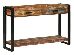 Mesa Consola con cajón Multicolor madera maciza reciclada