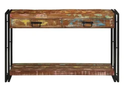 Mesa Consola con cajón Multicolor madera maciza reciclada