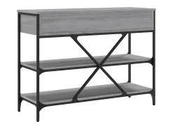 Mesa consola con cajones estantes madera ingeniería Sonoma gris