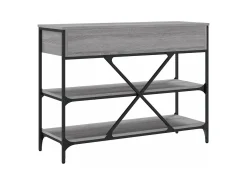 Mesa consola con cajones estantes madera ingeniería Sonoma gris
