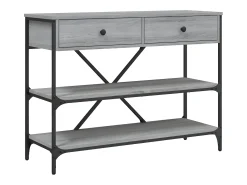 Mesa consola con cajones estantes madera ingeniería Sonoma gris