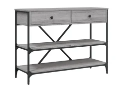 Mesa consola con cajones estantes madera ingeniería Sonoma gris ES359797