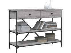 Mesa consola con cajones estantes madera ingeniería Sonoma gris ES359797