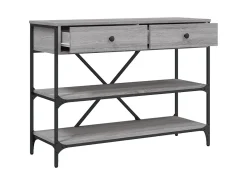 Mesa consola con cajones estantes madera ingeniería Sonoma gris ES359797