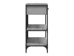 Mesa consola con cajones y estantes en madera de ingeniería gris