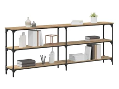 Mesa Consola con estante Roble artisan 200 x 29 x 75 cm