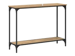 Mesa Consola con estante Roble artisan 101 x 30.5 x 75 cm