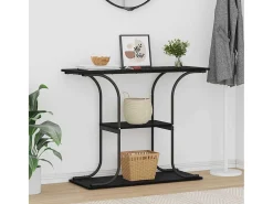 Mesa Consola con estante Roble negro 101 x 35 x 80.5 cm