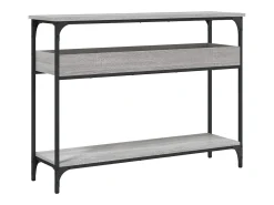 Mesa consola con estante Sonoma gris 100x29x75 cm