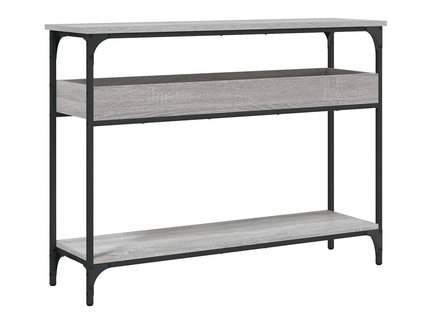 Mesa consola con estante Sonoma gris 100x29x75 cm