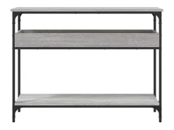 Mesa consola con estante Sonoma gris 100x29x75 cm