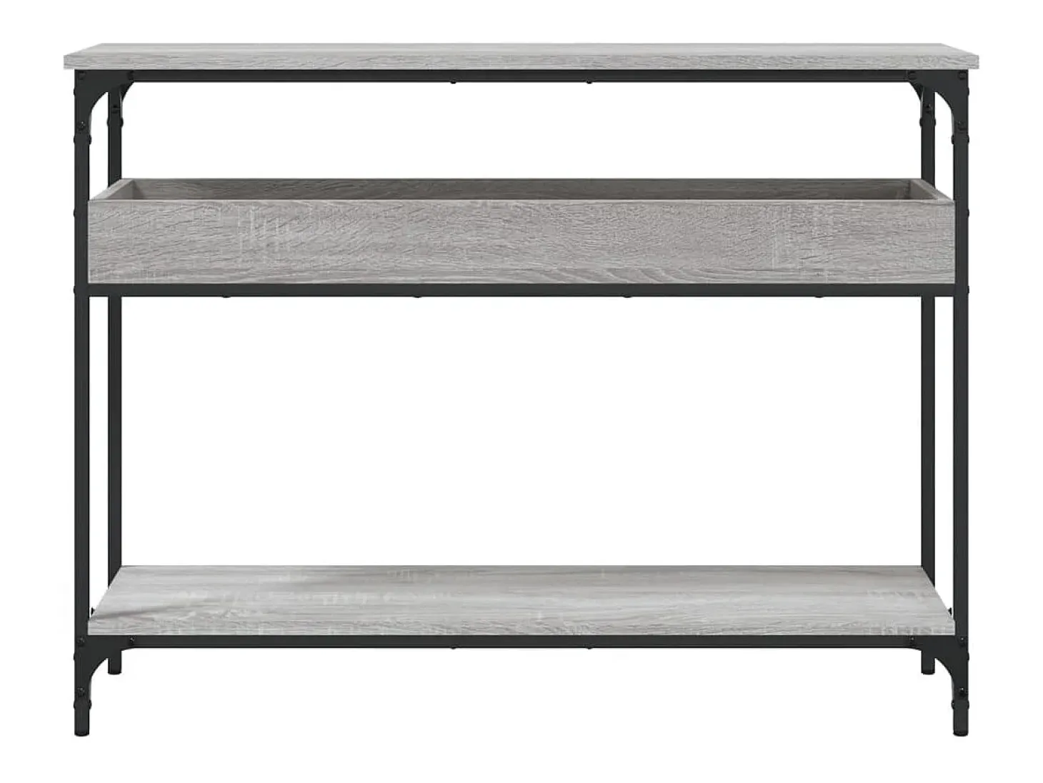 Mesa consola con estante Sonoma gris 100x29x75 cm