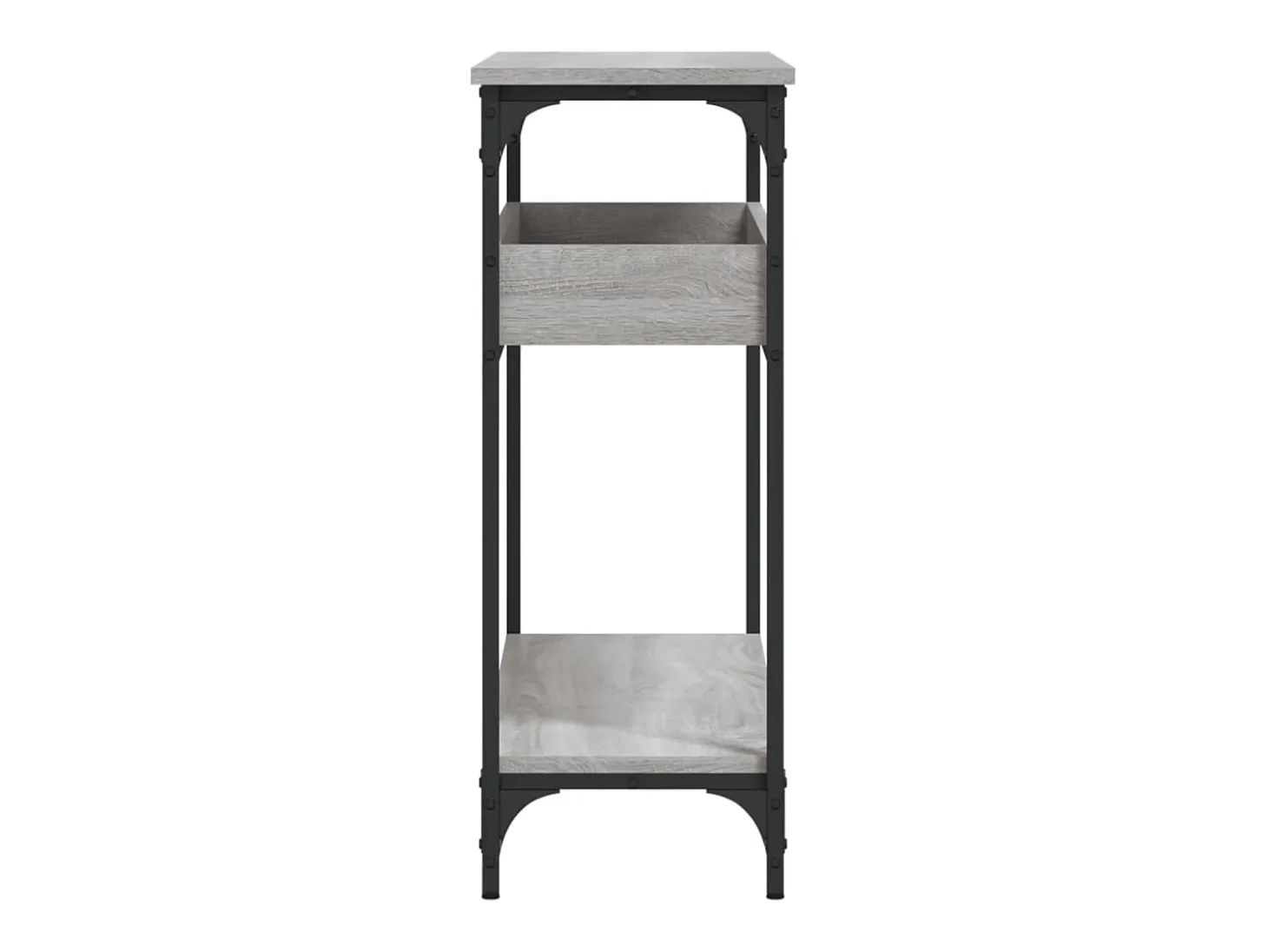 Mesa consola con estante Sonoma gris 100x29x75 cm