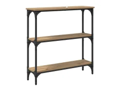 Mesa Consola con estante Roble artisan 75 x 22.5 x 75 cm