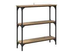 Mesa Consola con estante Roble artisan 75 x 22.5 x 75 cm