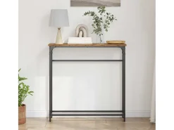 Mesa Consola con estante Madera Vieja 75 x 19.5 x 75 cm