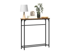 Mesa Consola con estante Madera Vieja 75 x 19.5 x 75 cm