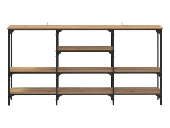 Mesa Consola con estante Roble artisan 160 x 29 x 80 cm