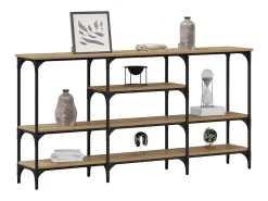 Mesa Consola con estante Roble artisan 160 x 29 x 80 cm