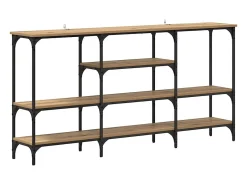 Mesa Consola con estante Roble artisan 160 x 29 x 80 cm