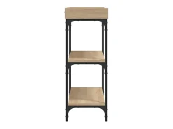 Mesa consola con estantes roble Sonoma 100x30x80 cm