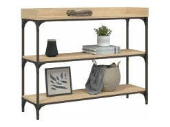 Mesa consola con estantes roble Sonoma 100x30x80 cm