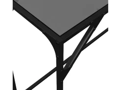 Mesa consola con superficie de vidrio negro acero 98x35x81 cm