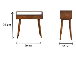 Mesa consola curvada de castaño