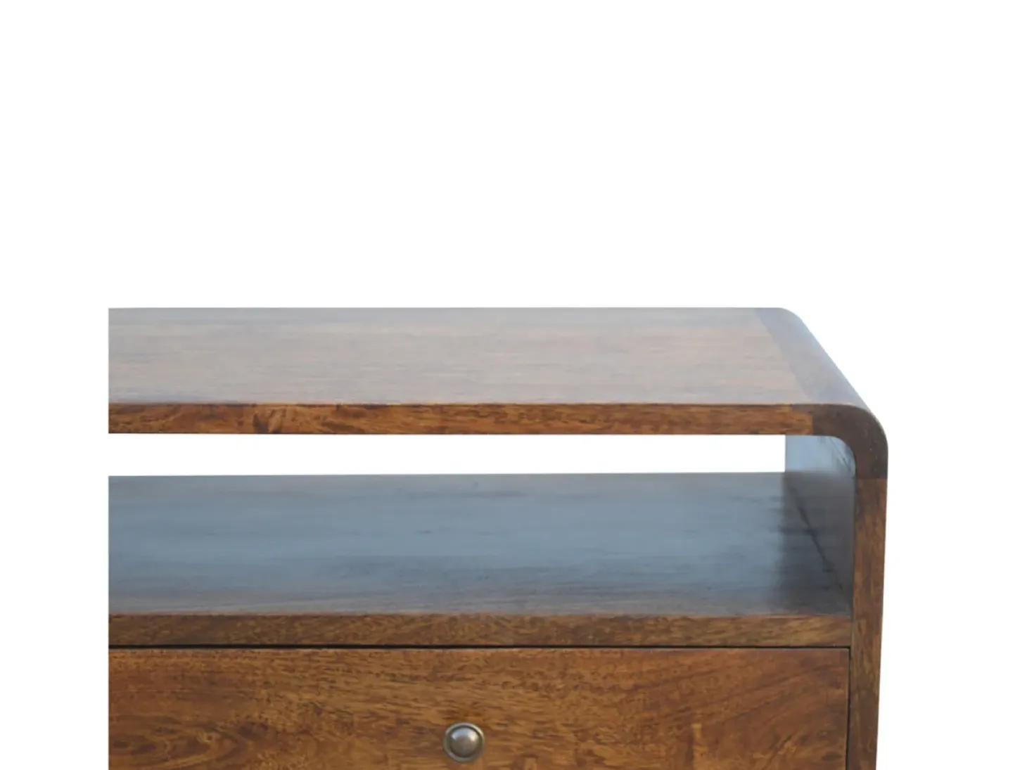 Mesa consola curvada de castaño