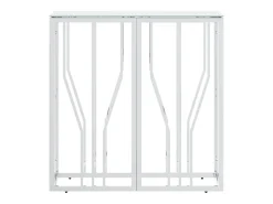 Mesa consola de acero inoxidable y vidrio plateada 70x30x70 cm ES108267