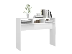 Mesa consola de aglomerado blanco brillante 105x30x80 cm