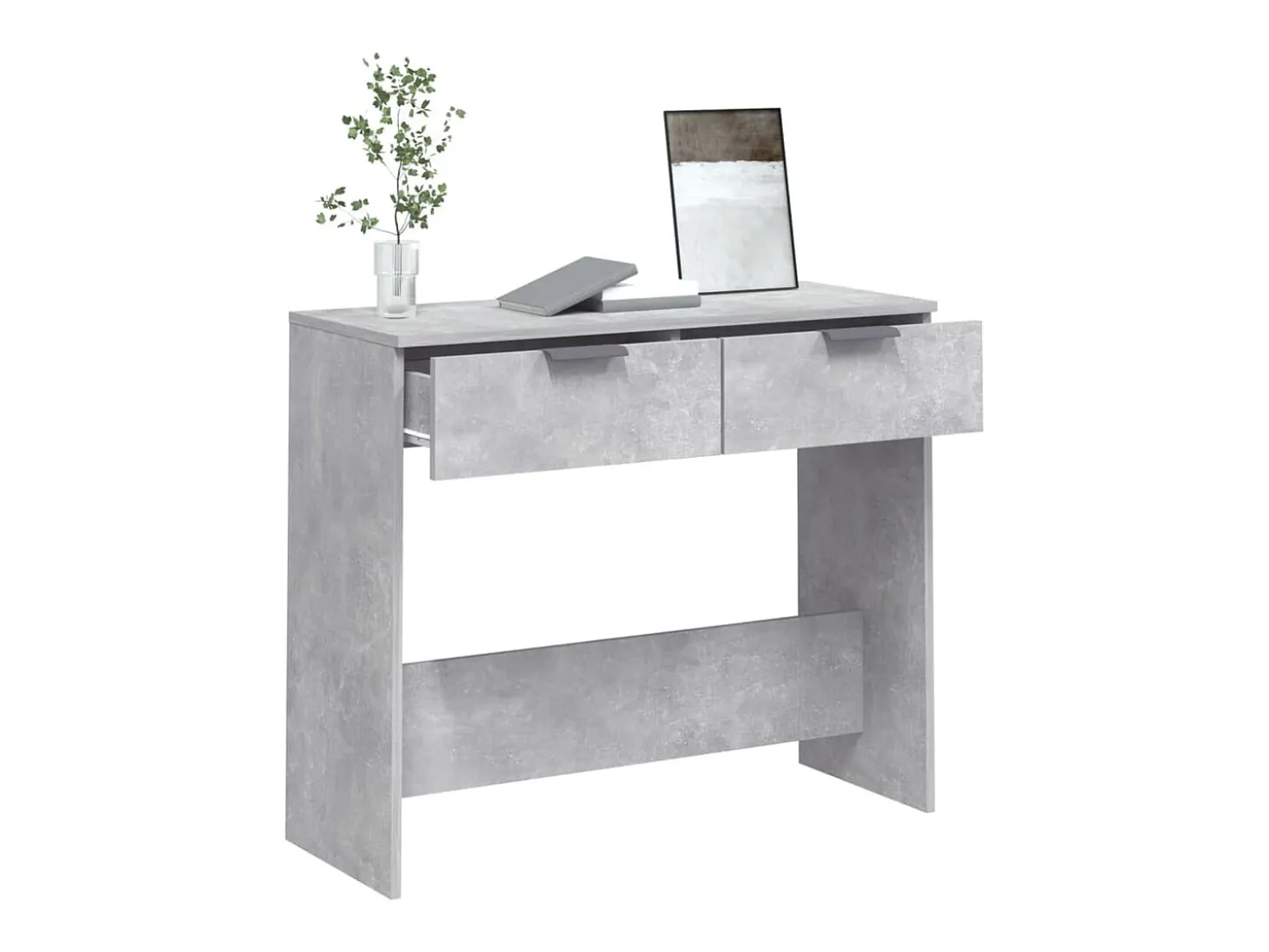 Mesa consola de hormigón gris 90x36x75 cm Madera de ingeniería