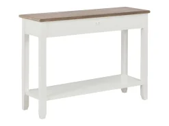 Mesa consola de madera blanco 110x35x80 cm