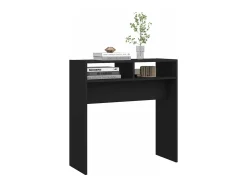 Mesa consola de madera contrachapada negro 78x30x80 cm