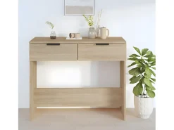 Mesa consola de madera contrachapada roble Sonoma 90x36x75 cm ES436721