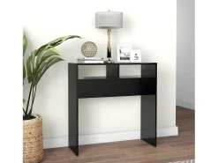 Mesa consola de madera contrachapada negro 78x30x80 cm ES518854