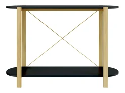 Mesa consola de madera contrachapada negro 110x38x75 cm ES283209
